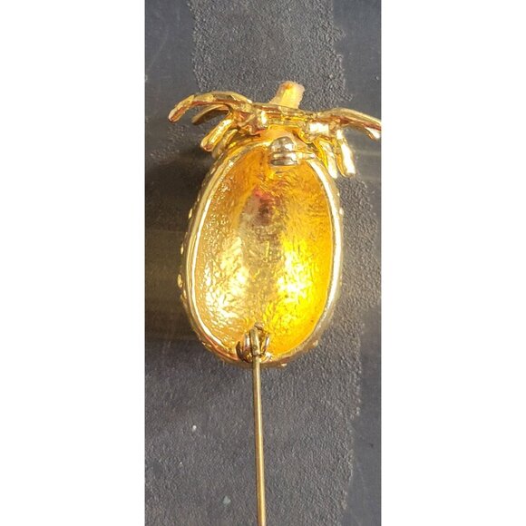 Vintage Gold Tone Pineapple Brooch Pin small - Picture 2 of 11
